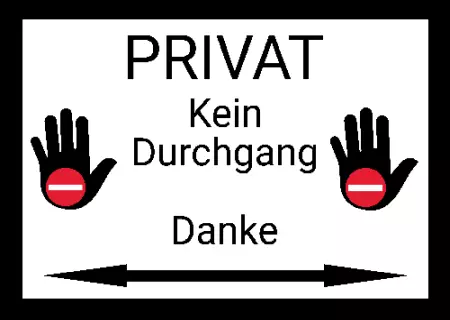 Warnschild Zutritt verbotenWarnung - Zutritt verboten Privat - Kein Durchgang Bild