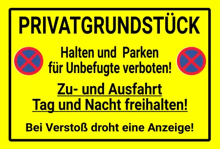 Warnschild Zutritt verbotenWarnung - Zutritt verboten PRIVATGRUNDSTÜCK Bild