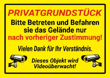 Warnschild Zutritt verbotenWarnung - Zutritt verboten PRIVATGRUNDSTÜCK Bild