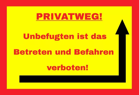 Warnschild Zutritt verboten Warnung - Zutritt verboten PRIVATWEG Bild