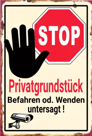 Warnschild Zutritt verbotenWarnung - Zutritt verboten STOP Privatgrundstück Bild