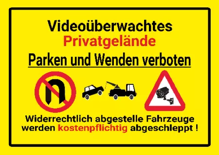 Warnschild Zutritt verbotenWarnung - Zutritt verboten Viedeoüberwachtes Privatgelände Bild